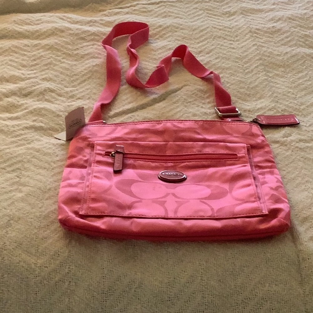 Nylon COACH crossbody purse.